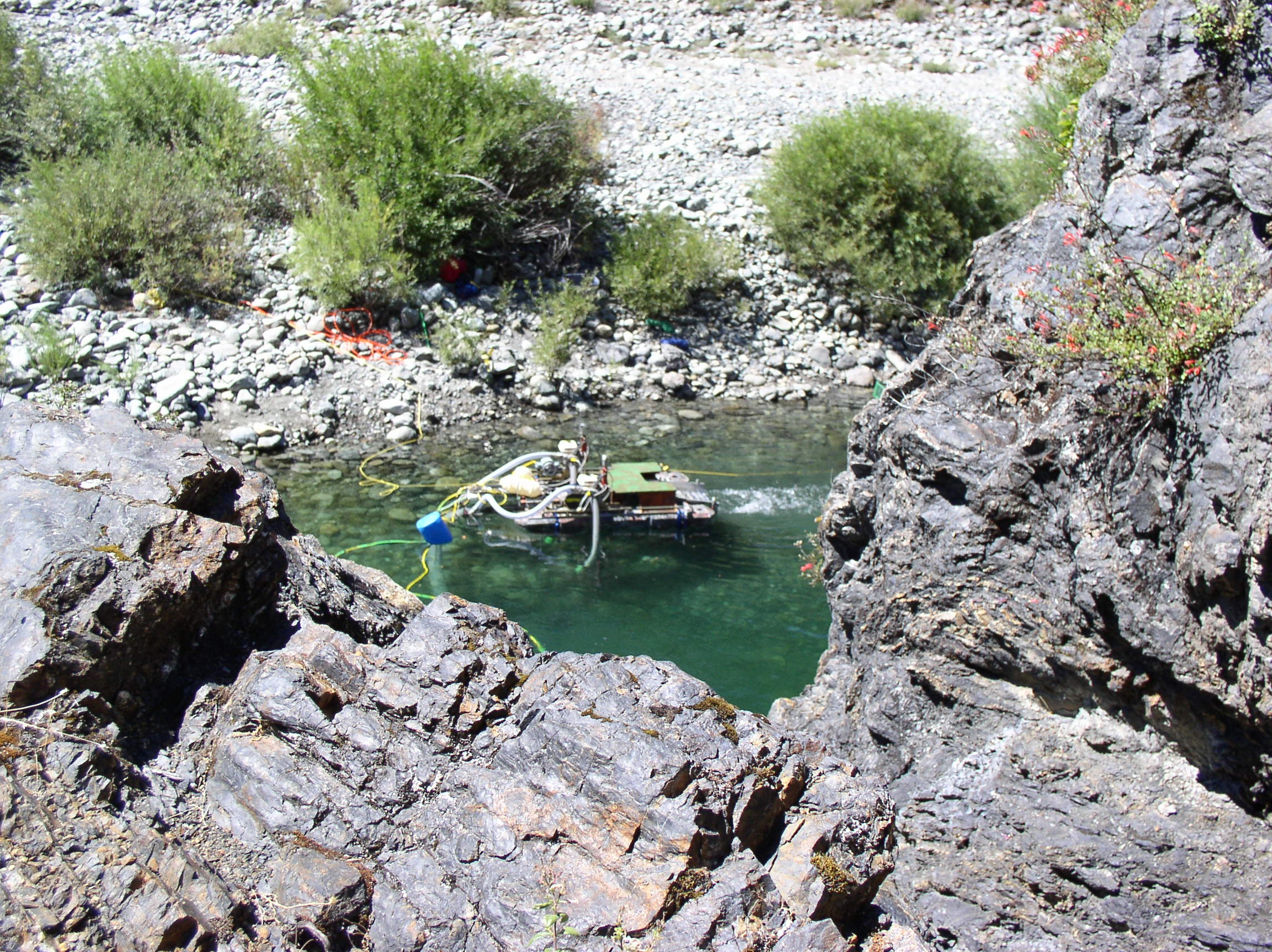 bedrock frame around dredge